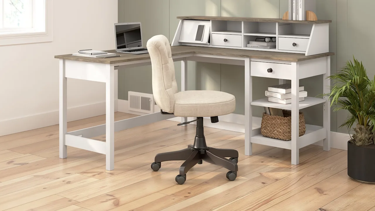 Mayfield 60W L Shaped Computer Desk with Desktop Organizer