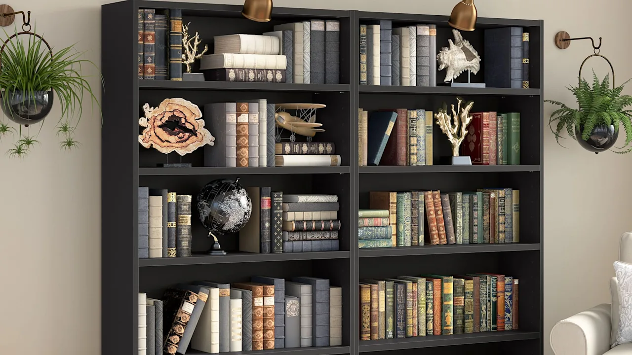 2-Pack: Universal Tall 5 Shelf Bookcase