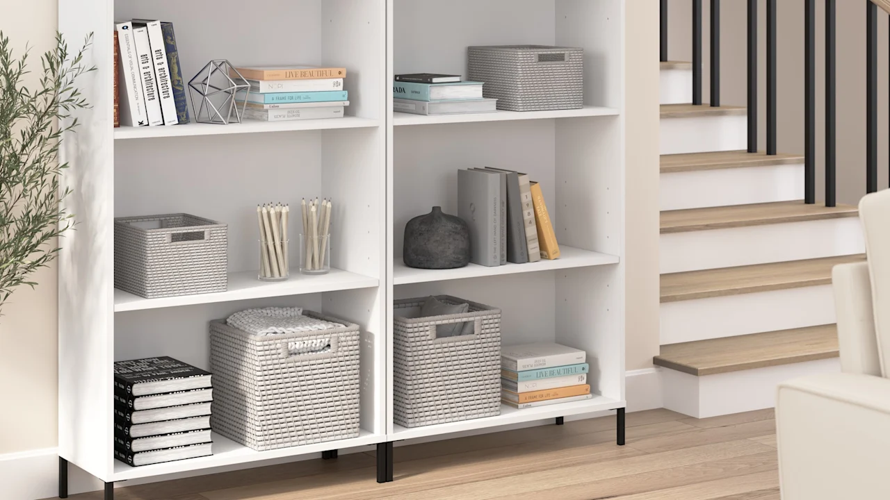 Essence 4 Shelf Bookcase - Set of 2 in White