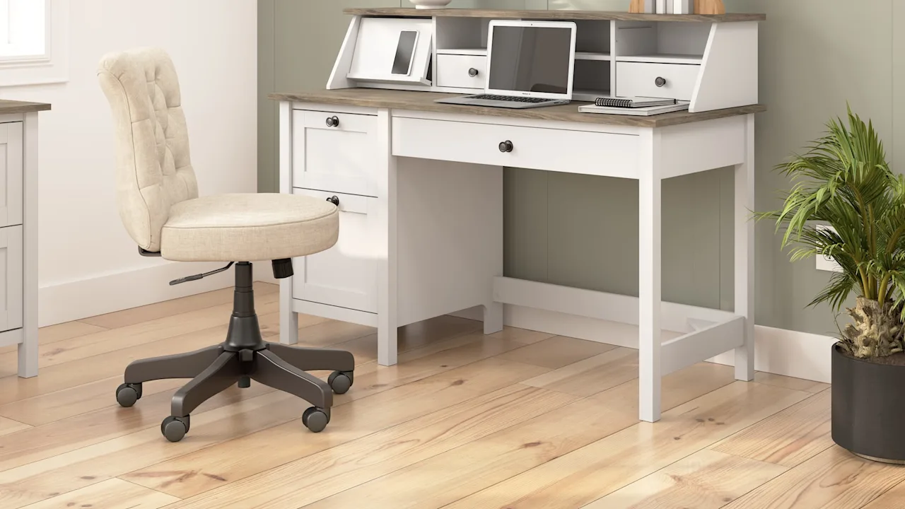 Mayfield 54W Computer Desk with Drawers and Desktop Organizer