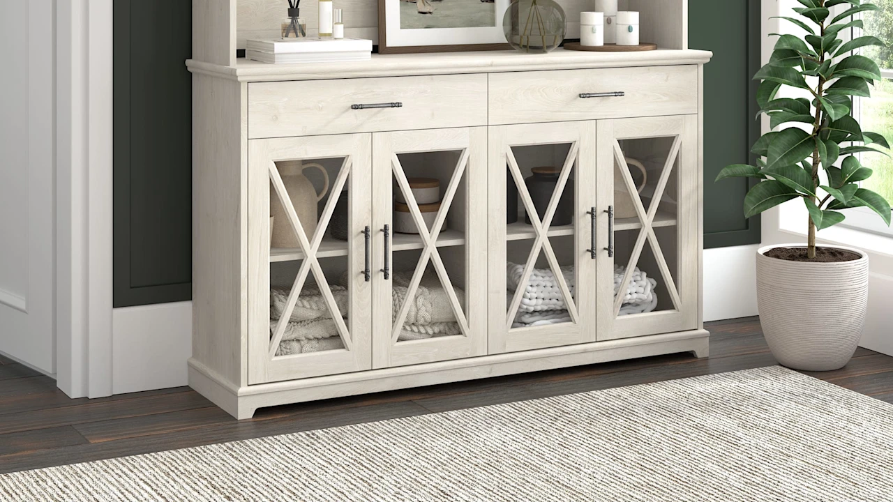 Lennox 60W Farmhouse Sideboard Buffet Cabinet with Hutch