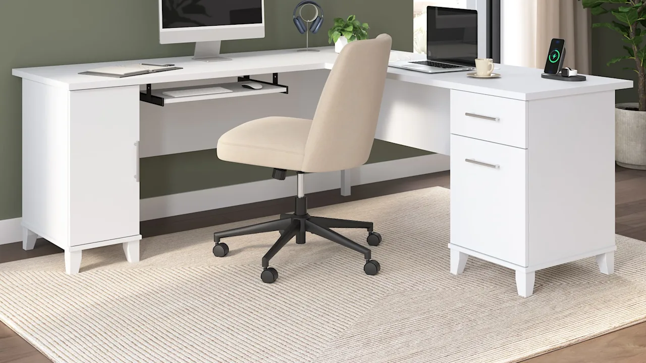 Bush Home Somerset 72W L Shaped Desk with Storage