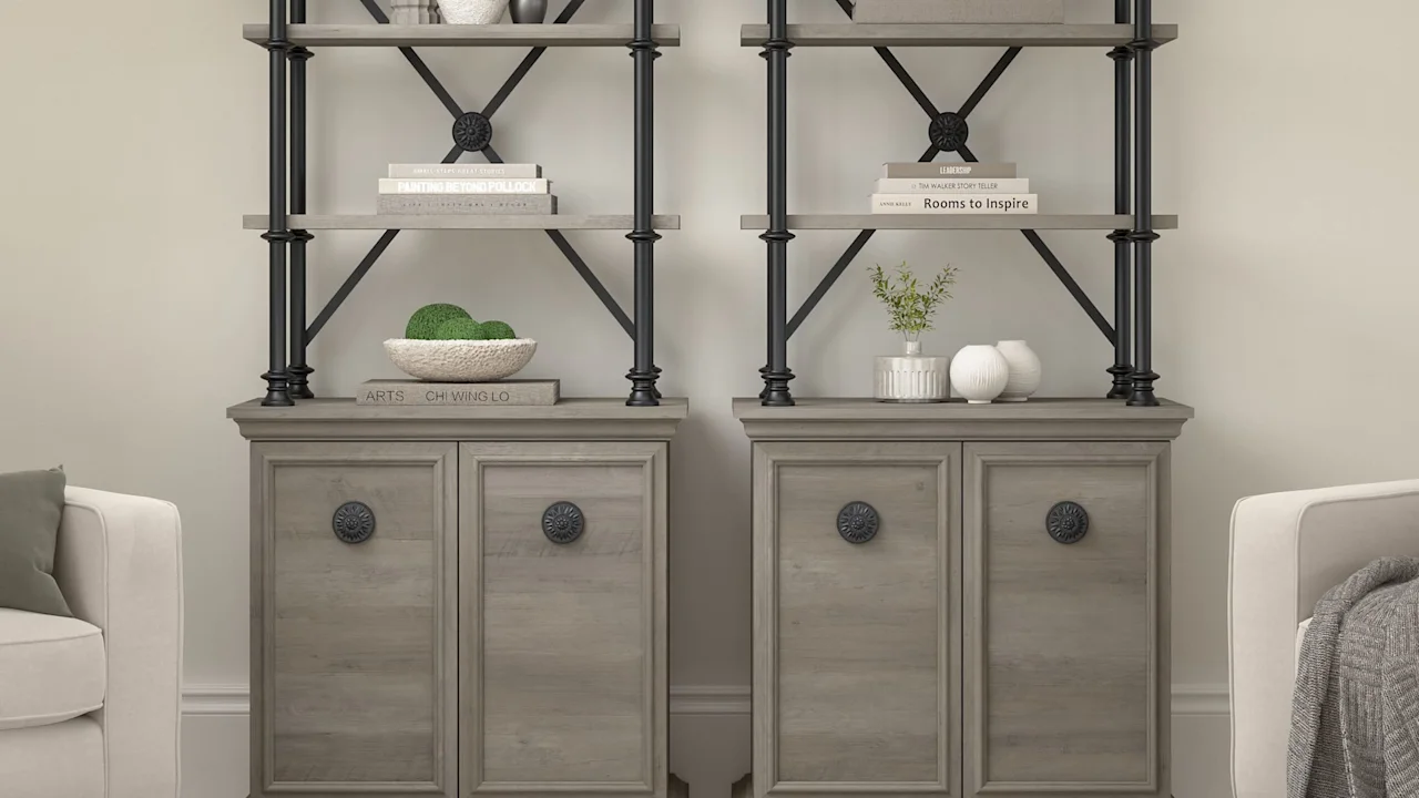 2-Pack: Coliseum Designer Bookcase with Doors