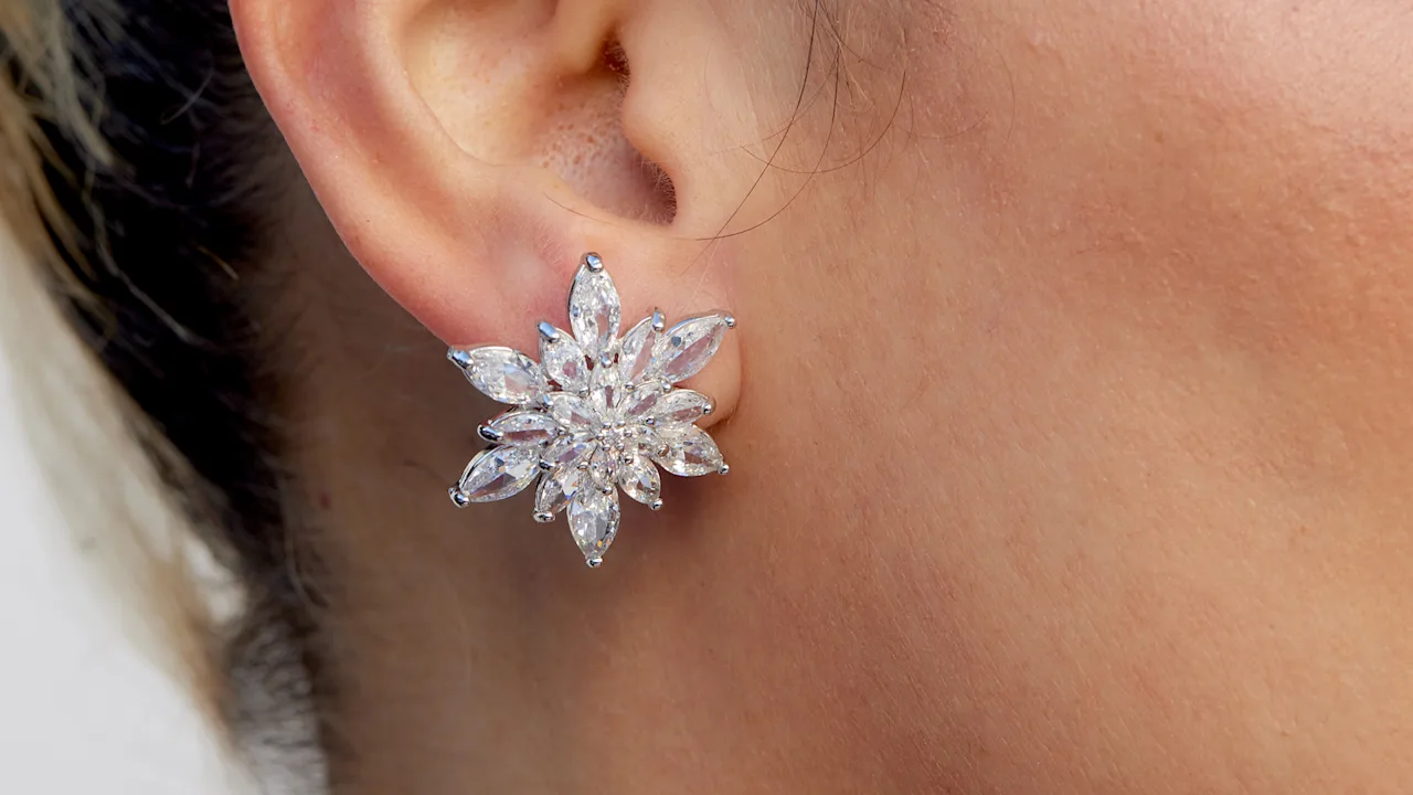 Savvy Cie Cubic Zirconia Cluster Stud Earrings