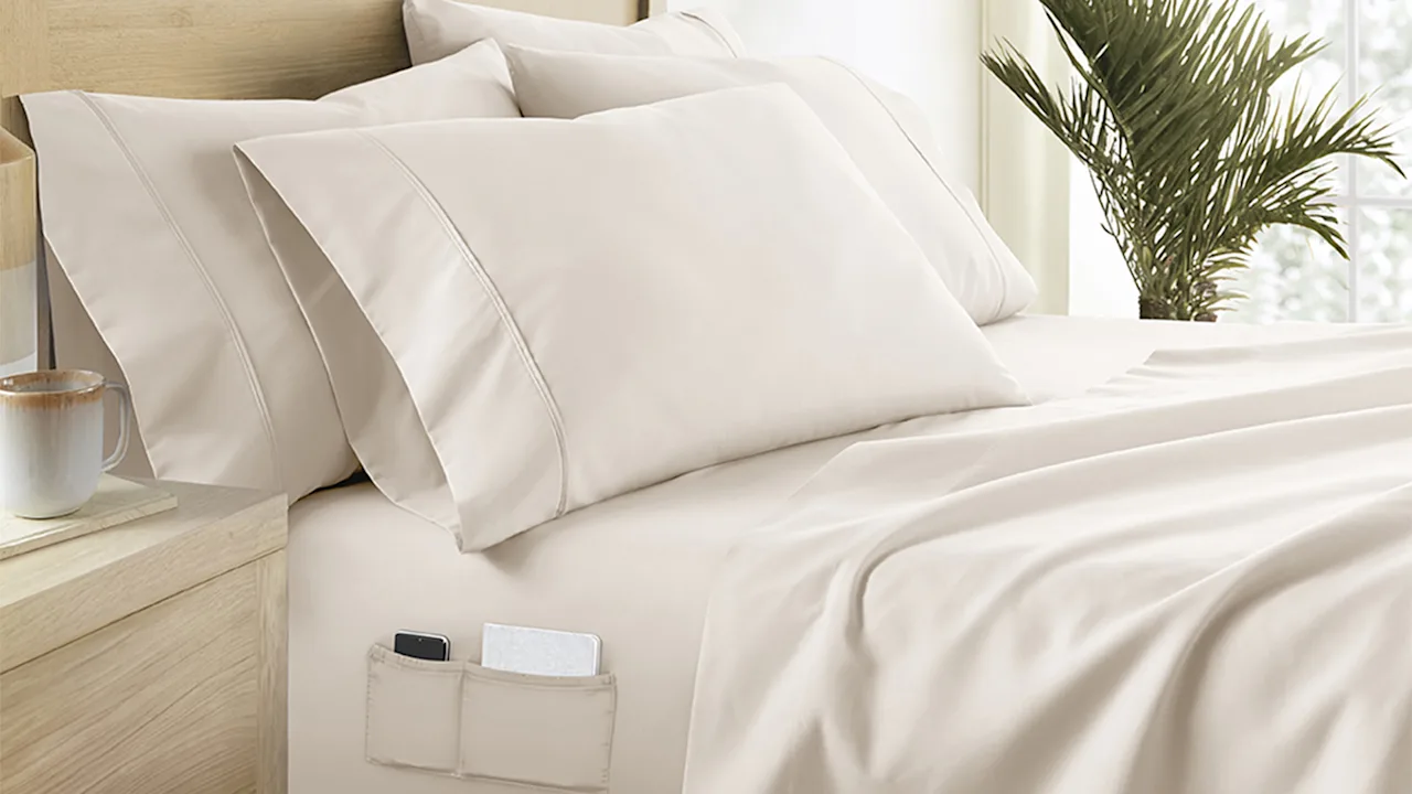Cloth & Gable 6-Piece Luxe Top Label Pocket Sheet Set with Straps