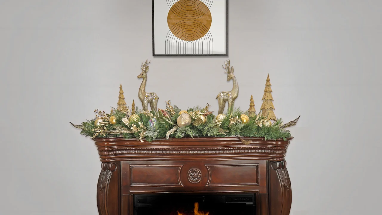 National Tree Company 60" Champagne Wishes Mantel Swag