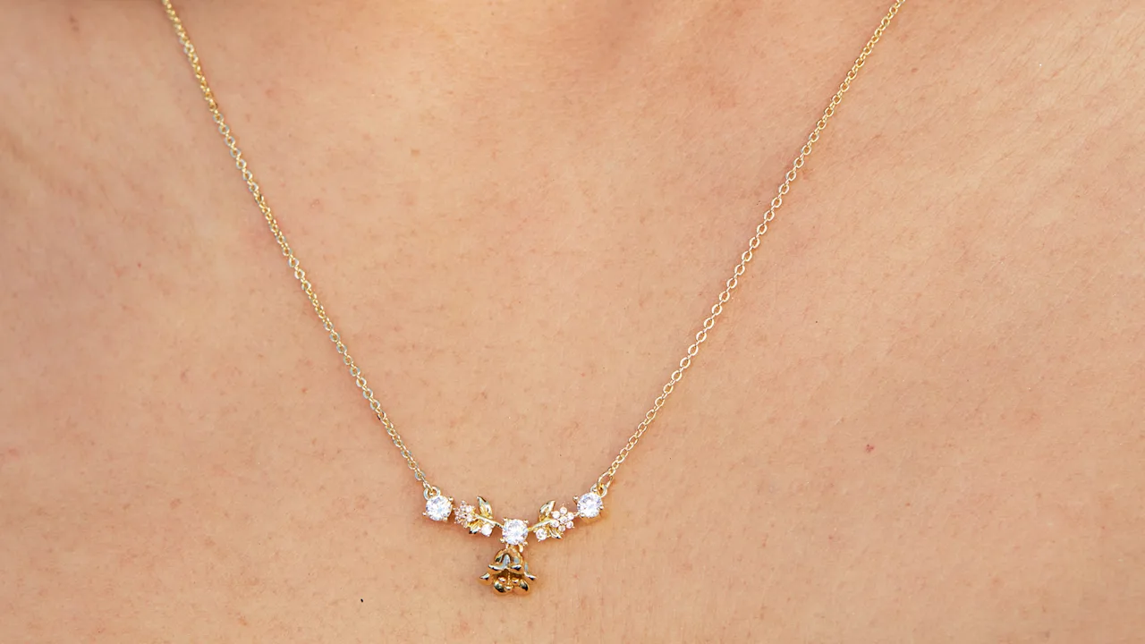 Savvy Cie Cubic Zirconia Bar Necklace