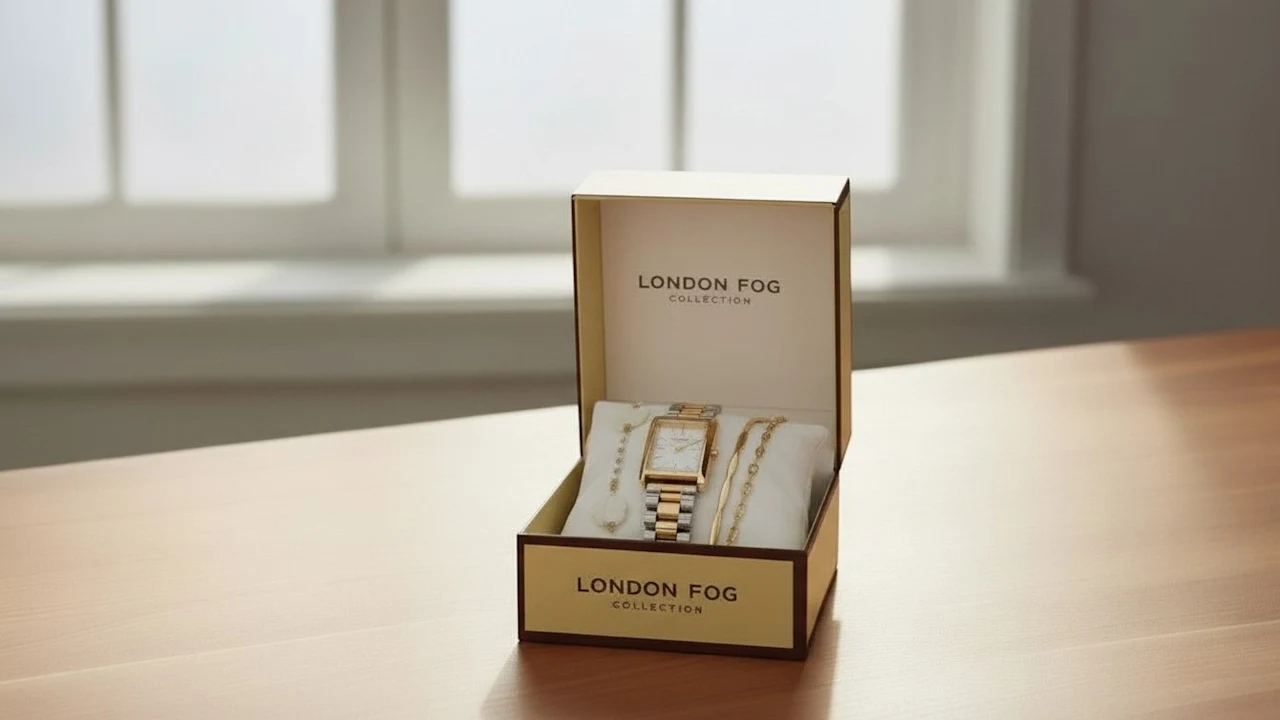 London Fog 4-Piece Watch & Bracelets Set