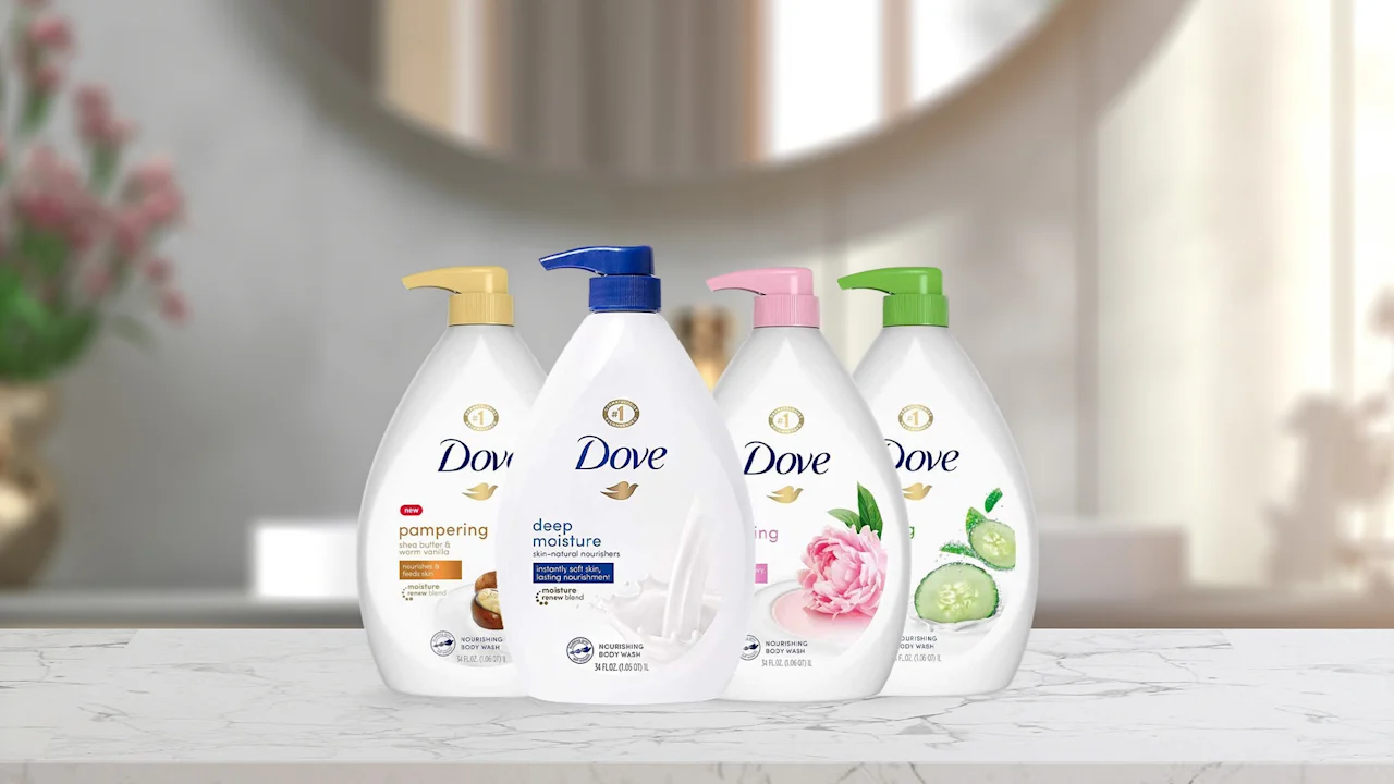 4-Pack: Dove Shower Gel Body Wash with Pump