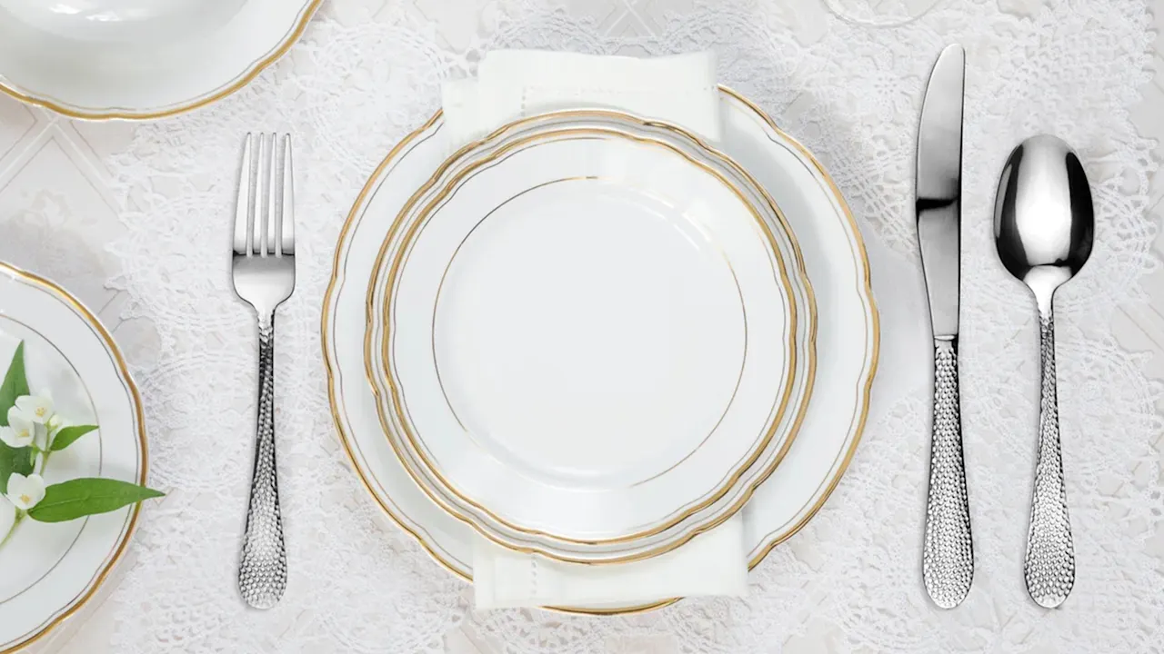 J&V Textiles 40-Piece Stainless Steel Flatware Set-for-8