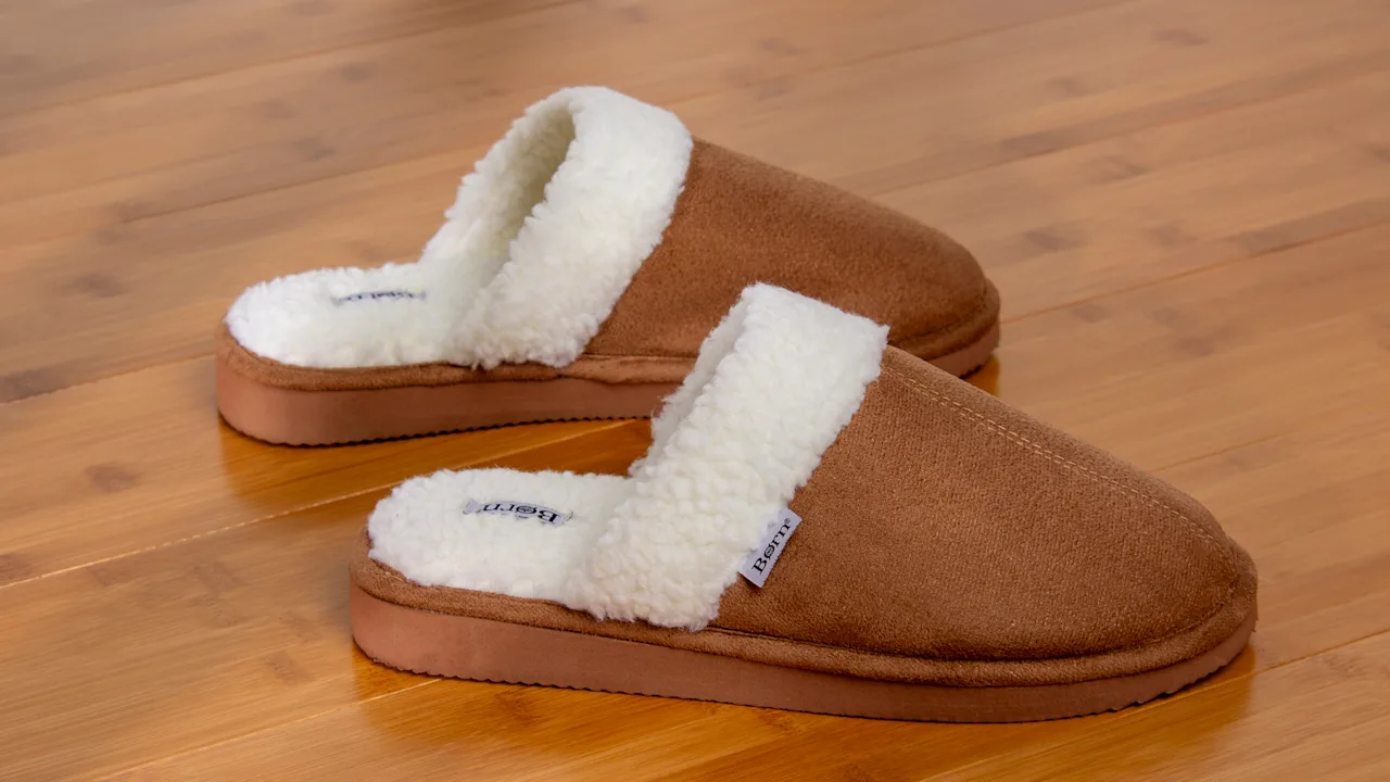 Born Men's Faux Suede and Sherpa Scuff Slippers