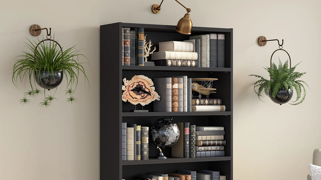 Universal Tall 5 Shelf Bookcase