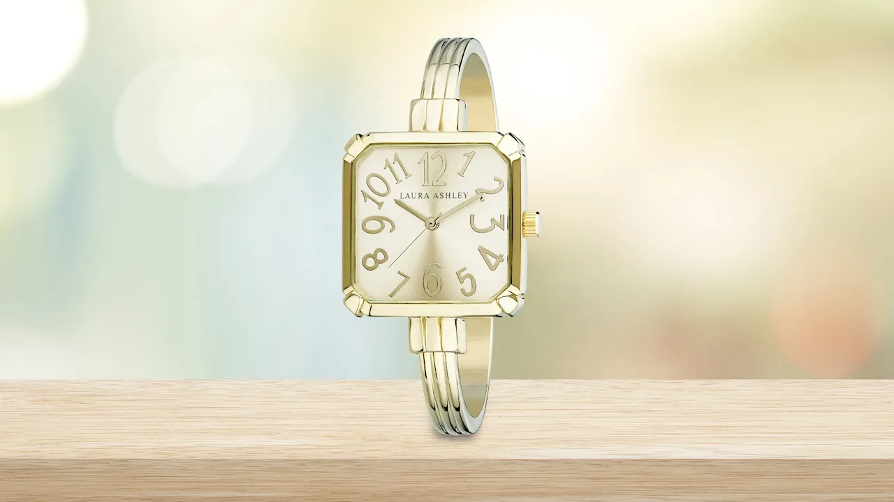 Laura Ashley Women's Skinny Bangle Square Watch