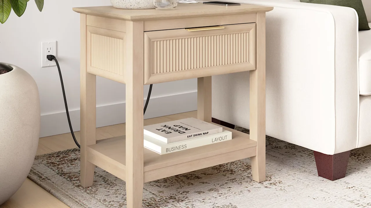 Camille Fluted End Table with Drawer
