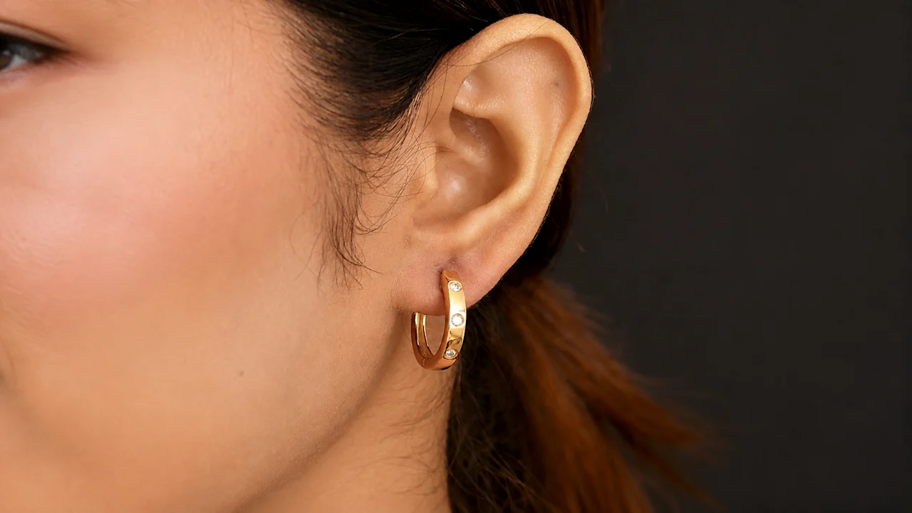 Luxuriant 0.40ctw Lab-Grown Diamond Vermeil Orbit Hoops G-H, SI