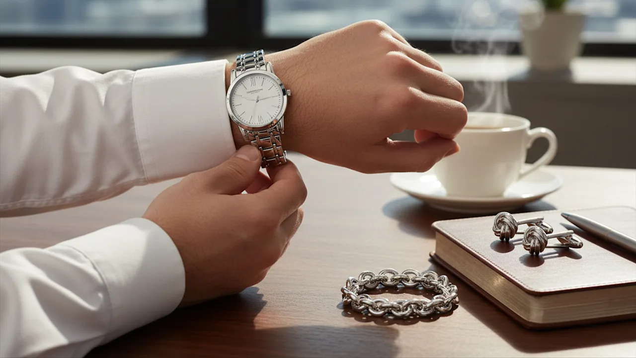 London Fog Ambassador Watch, Bracelet and, Cuff Link Gift Set