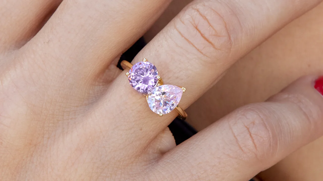 Savvy Cie Moi et Toi Round & Pear CZ Ring