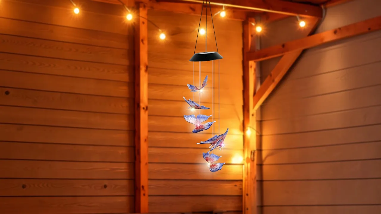 2-Pack: Vistalite Solar-Powered Butterfly Glow Chimes