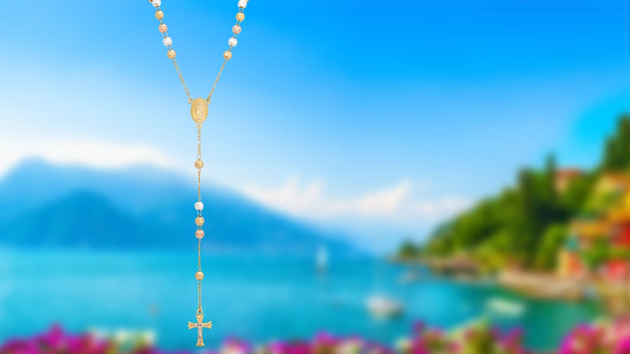 Savvy Cie 18K Tricolor Gold Plated Rosary