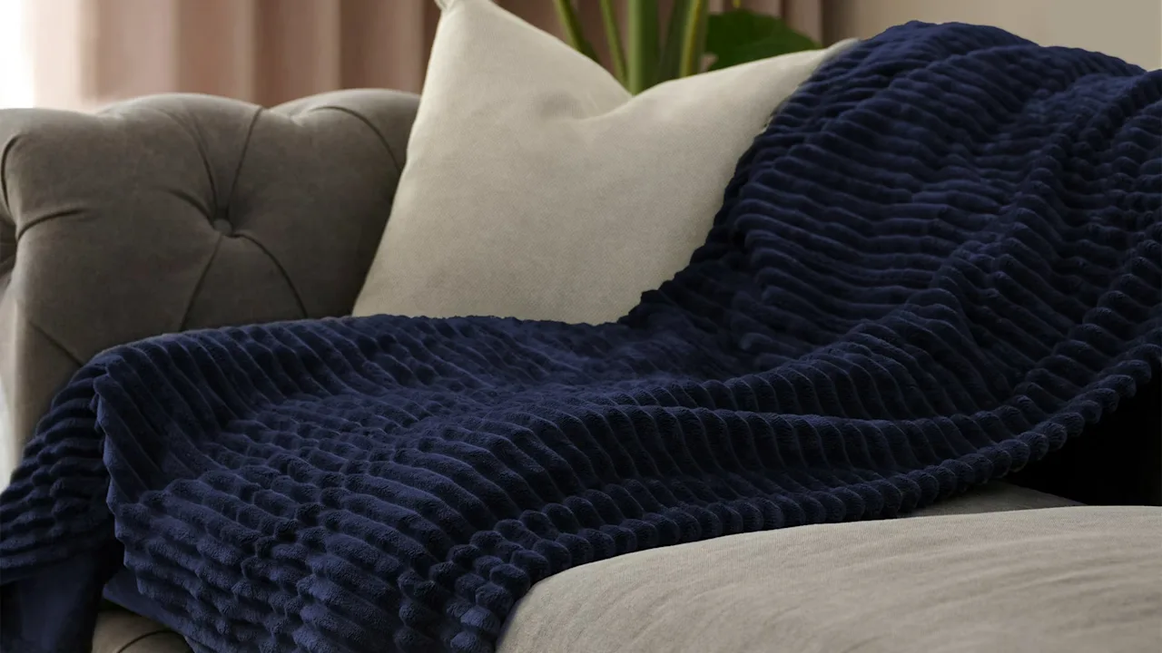Sunbeam Heated Throw Blanket Textured Velvet