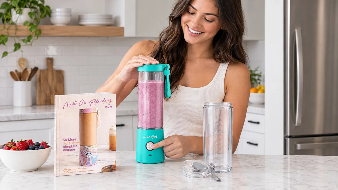 BlendJet 2 Portable 20oz Blender with Bonus Accessories