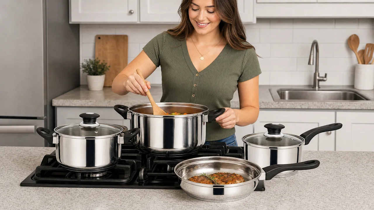 J&V Textiles 7-Piece Kitchen Cookware Set