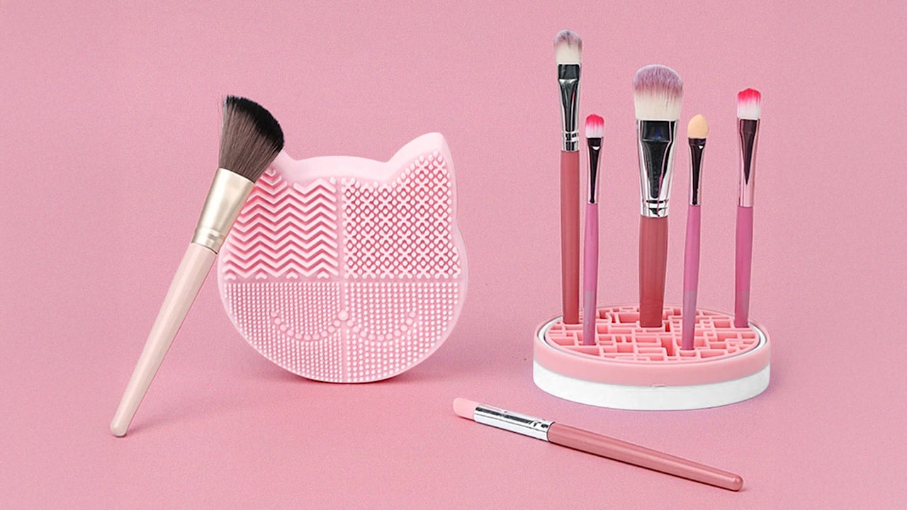 Seeboo 2-In-1 Makeup Brush Cleaner with Detachable Drying Stand & Holder