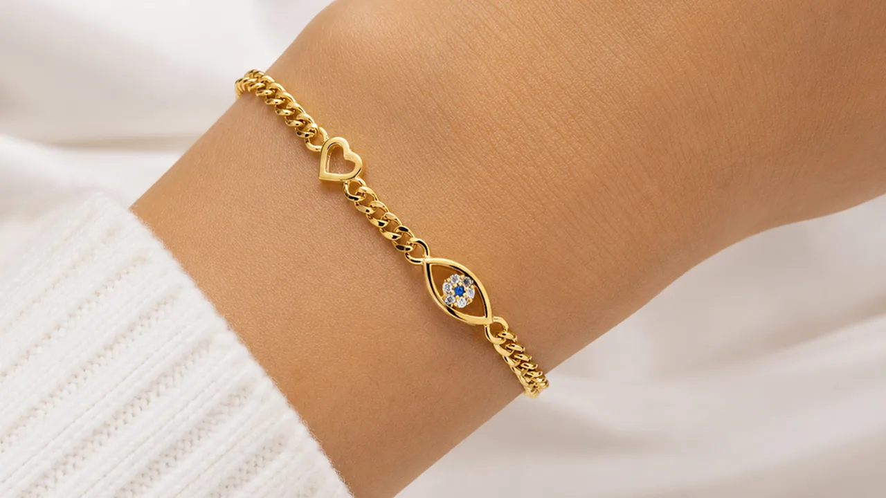 Donatello Gian Heart & Created Blue Sapphire Bracelet