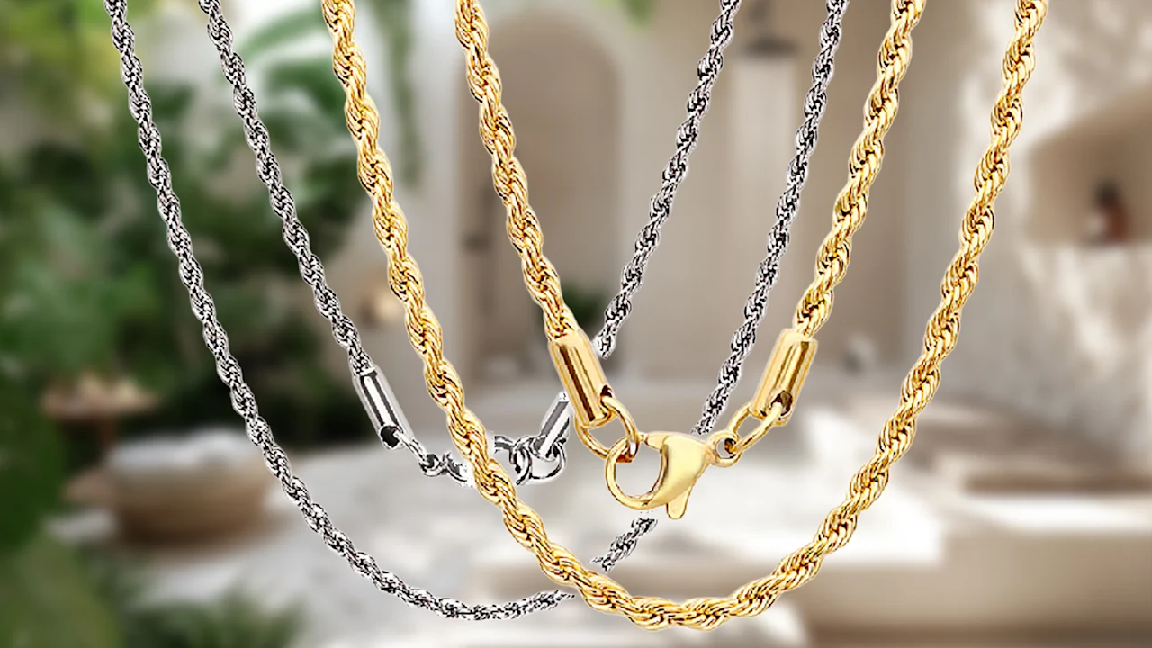Steeltime 2-Piece Rope Chain 24" Necklaces
