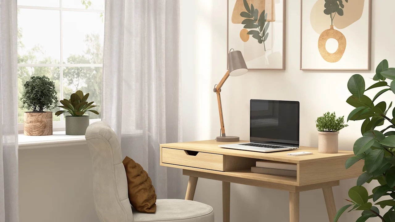 Nora 40W Writing Desk in Natural Oak