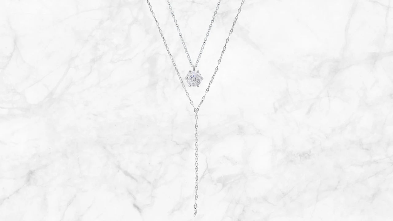 Saffron 1.0 Carat TW Moissanite Layered Sterling Silver Necklace