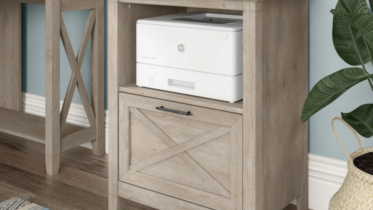 Key West Lateral File Cabinet with Shelf in Washed Gray