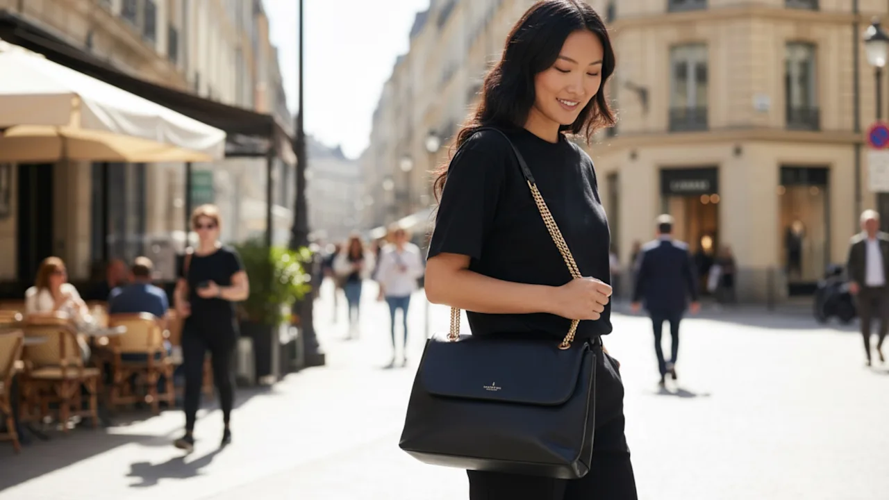 London Fog Phoebe Oversized Chain Strap Shoulder Bag