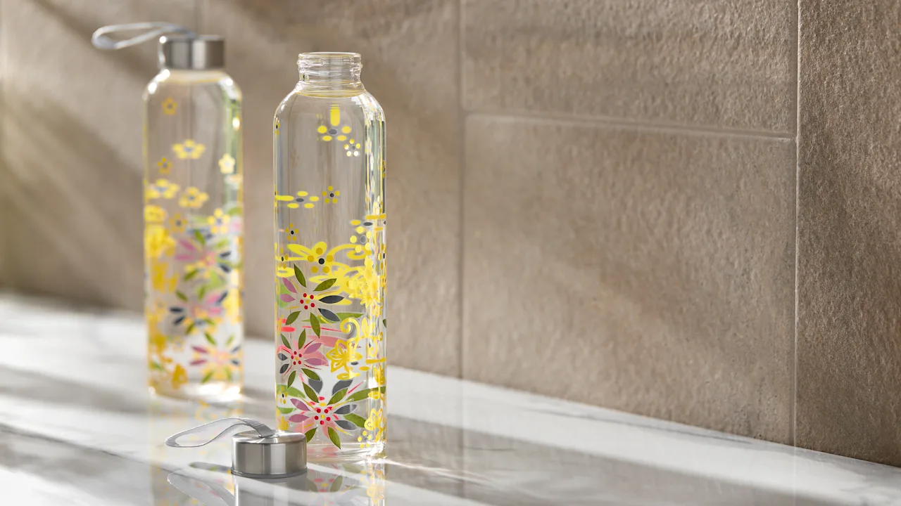 2-Pack: Temp-tations Travel Glass Bottles with Lids