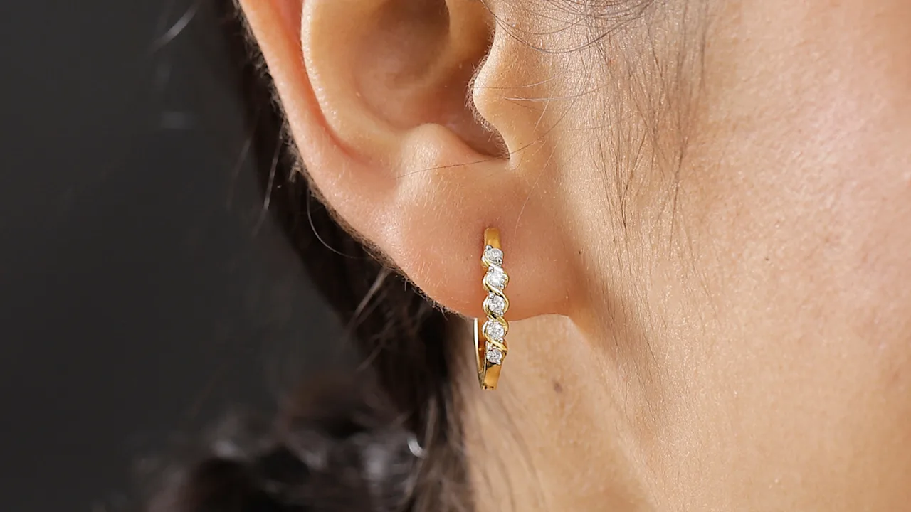 Luxuriant 0.30ctw Lab-Grown Diamond 18K Gold Vermeil Sterling Silver Earrings