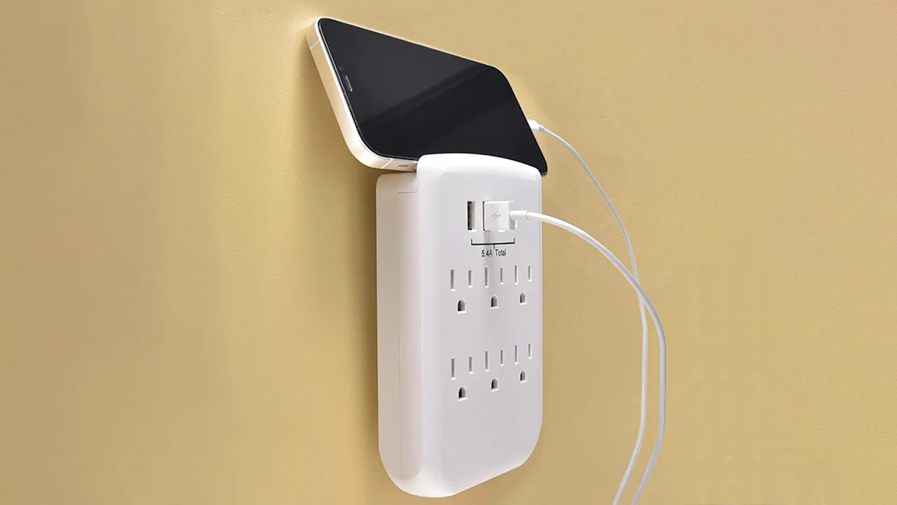 2- or 4-Pack: Clear Power 6-Outlet Wall-tap with 3-port USB-A and 1-Port USB-C