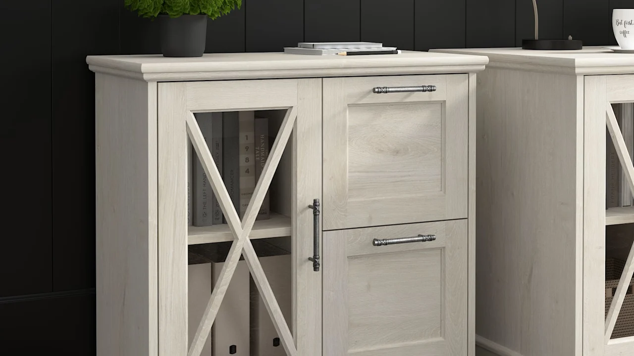 Lennox Farmhouse 2 Drawer Lateral File Cabinet with Shelves