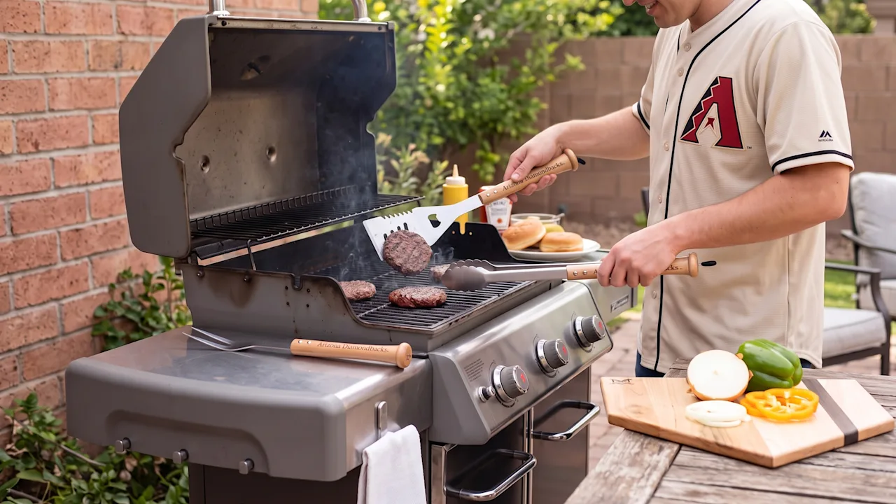 The Bat-Handled Grilling Set with Cutting Board