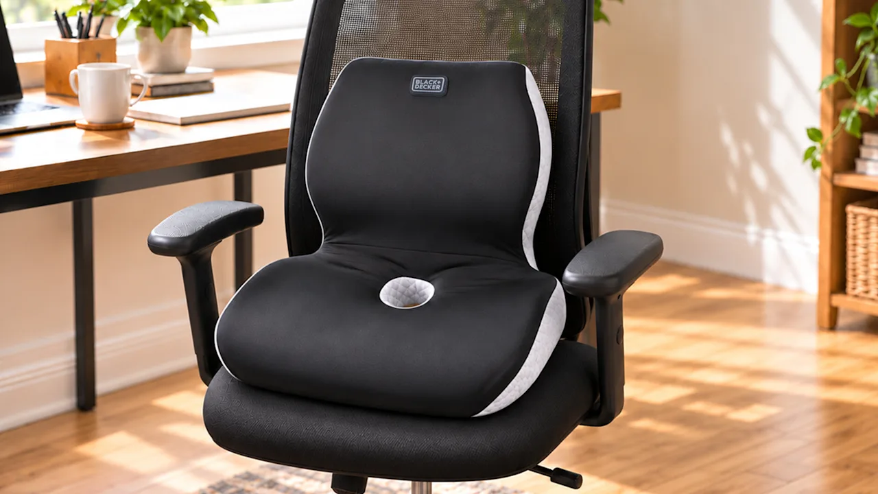 2-Pack: Black+Decker Memory Foam Lumbar & Seat Cushion