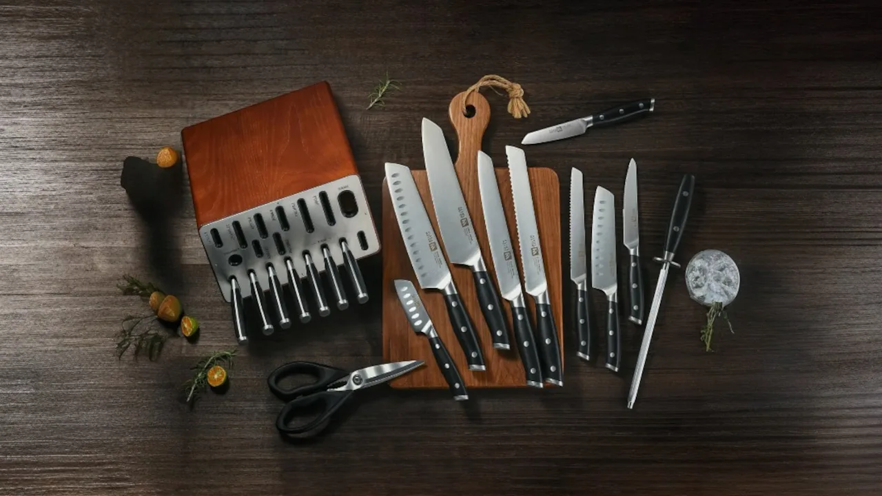 The 19-Piece Knife Set With Labeled Storage Block