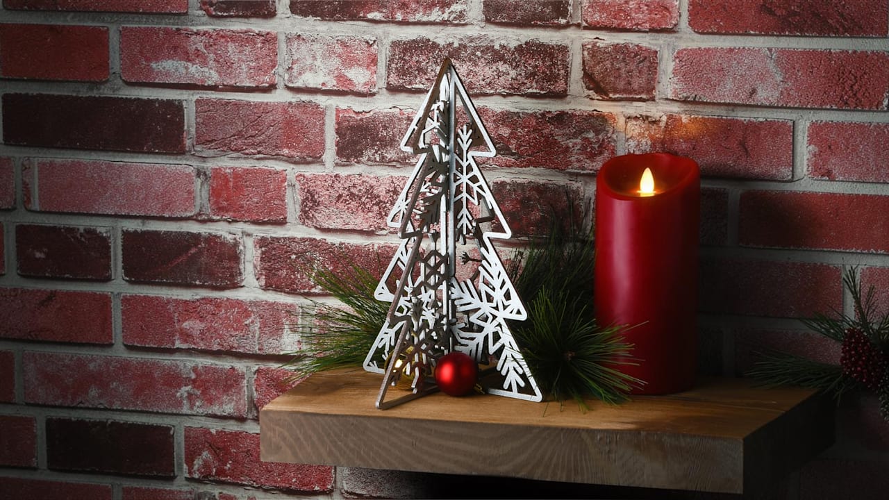 2-Pack: National Tree Company Silver Wood Free-Standing Trees (7" & 10")
