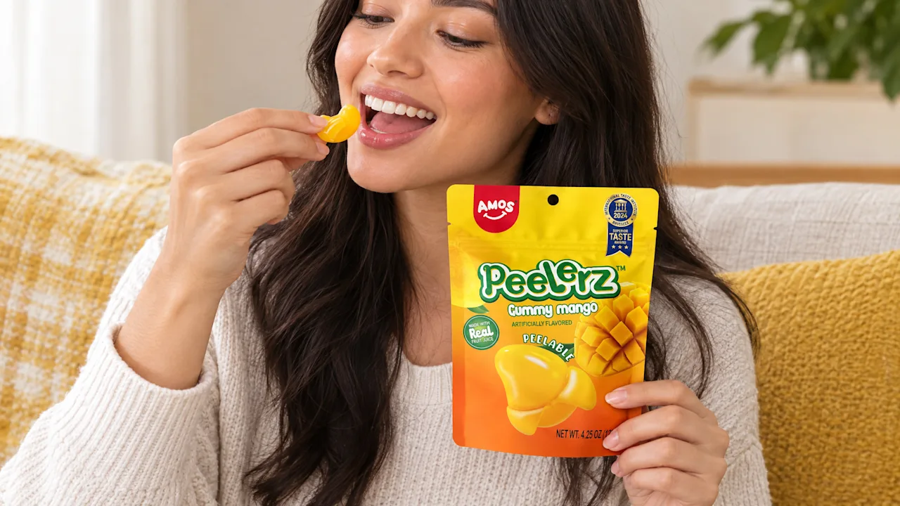 12-Pack: Amos Peelerz Peelable Mango Gummies (4.25oz)