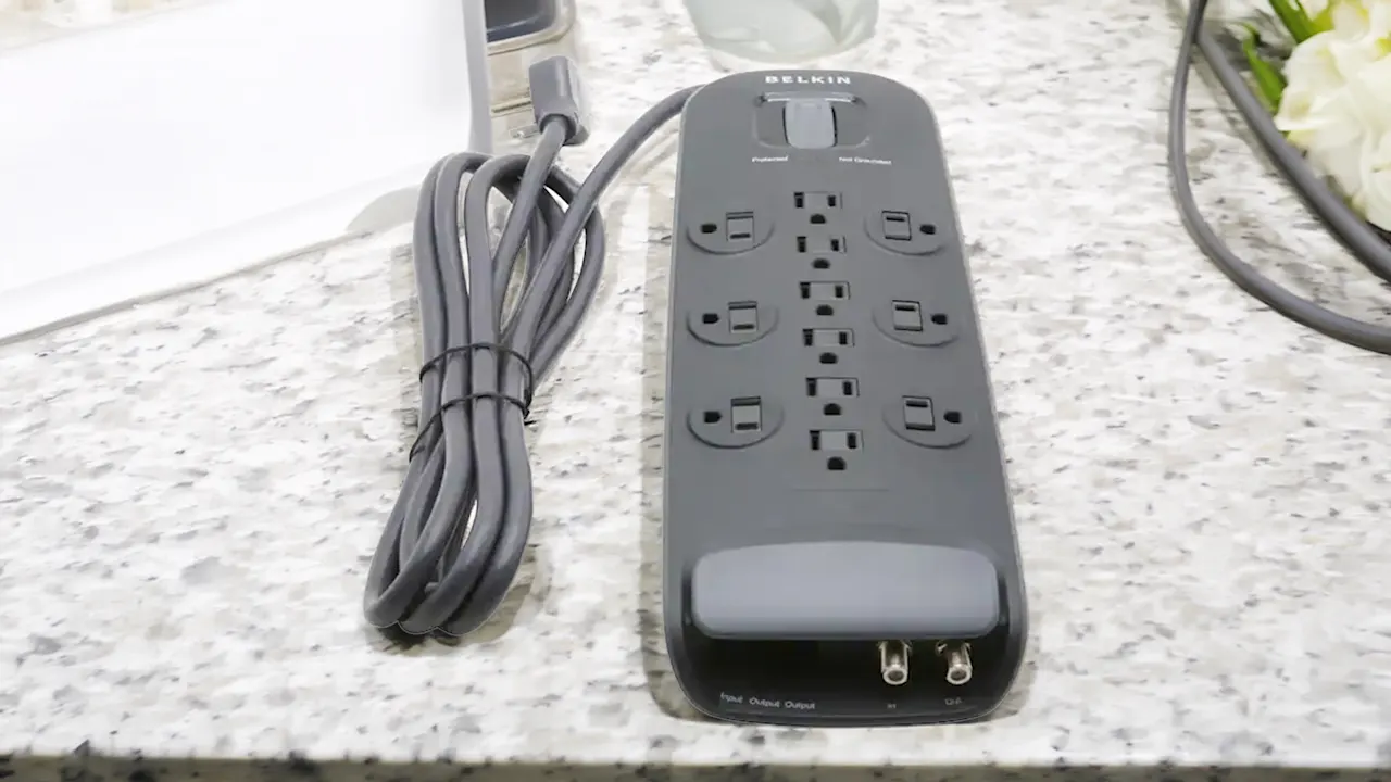 Belkin 8' 12-Outlet Surge Protector with Power Cord & Cable/Satellite Protection