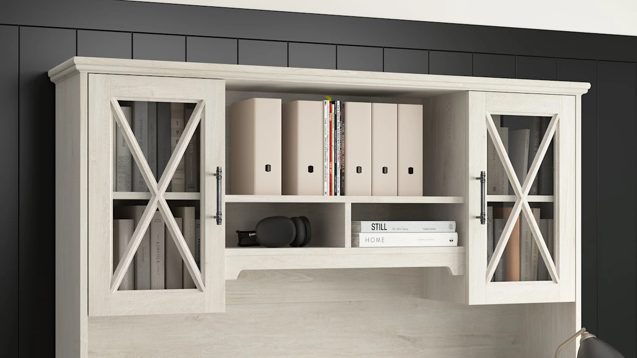 Lennox 60W Farmhouse Hutch for Desk and Buffet Cabinet