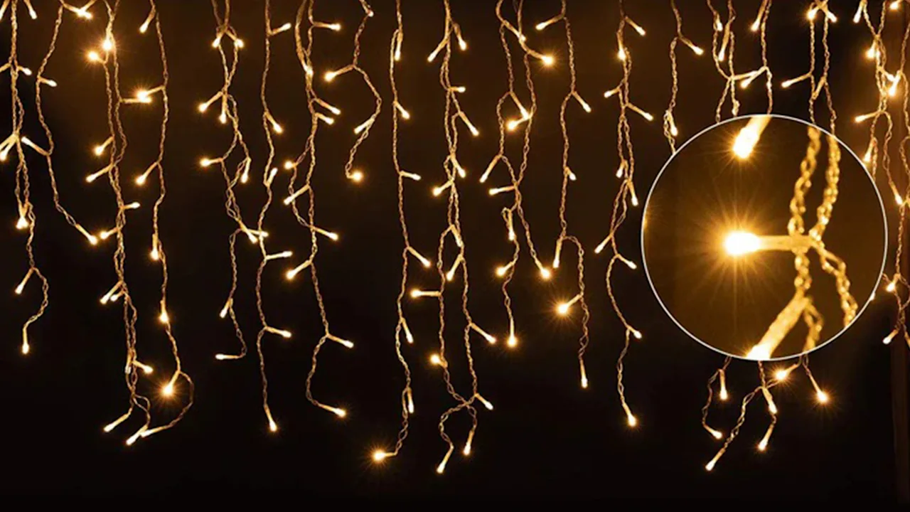 SonicGrace 180 LED Icicle Light Strip with 12 Vertical Drops