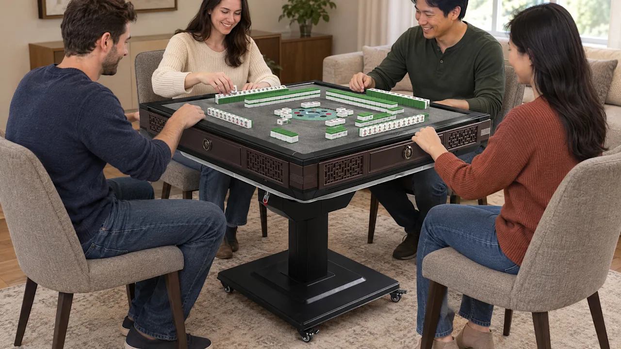 The Self-Shuffling Folding Mahjong Table
