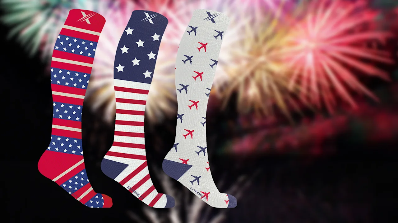 3-Pack: XTF Patriotic USA Knee High Compression Socks