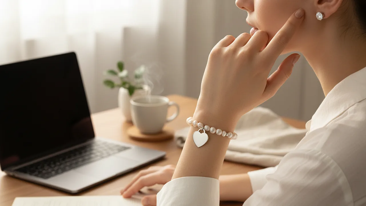 Steeltime Ladies Freshwater Pearl Bracelet