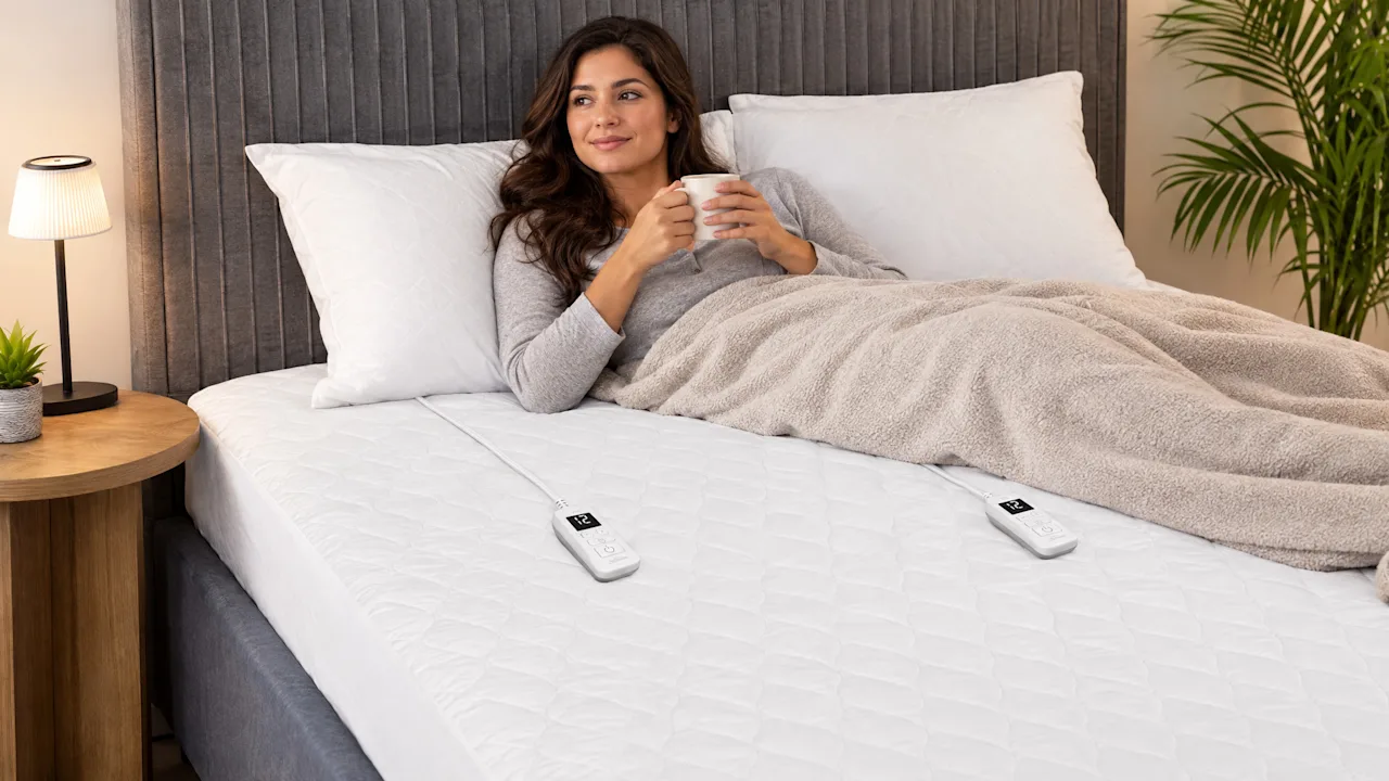 Sunbeam Water Resistant Quilted Heated Mattress Pad with 12 Heat Settings