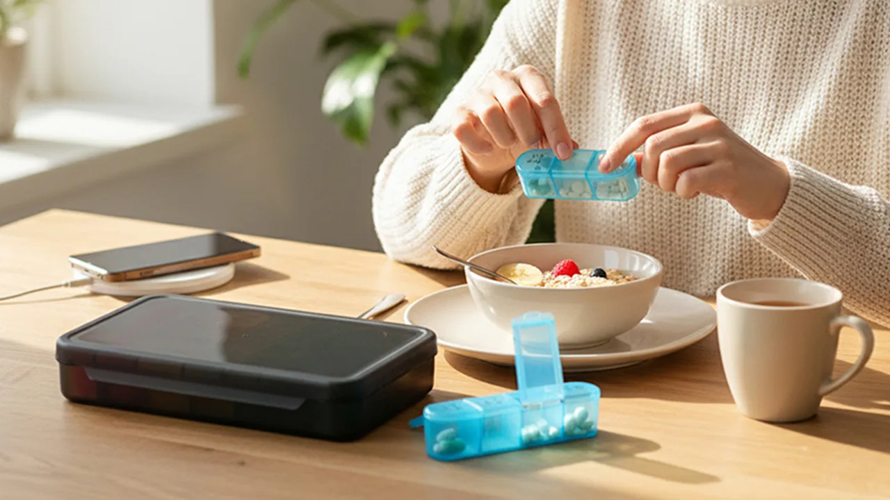 1 or 2-Pack: Thera Rx 7-Day Pill Box with 4-Times-a-Day Compartments